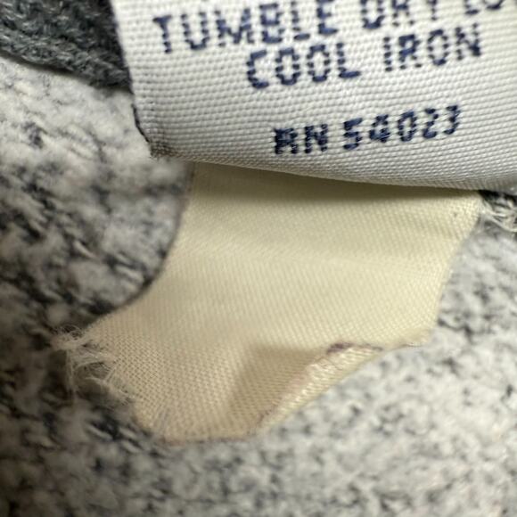 Vintage Gap Hoodie men's XL Gray Sweatshirt Boxy Distressed Embroidered Spellout - Picture 9 of 12